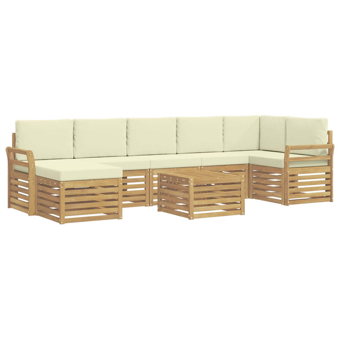 Set de canapele de exterior 8 pcs Alb și crem 59 x 59 x 37 cm WALTI