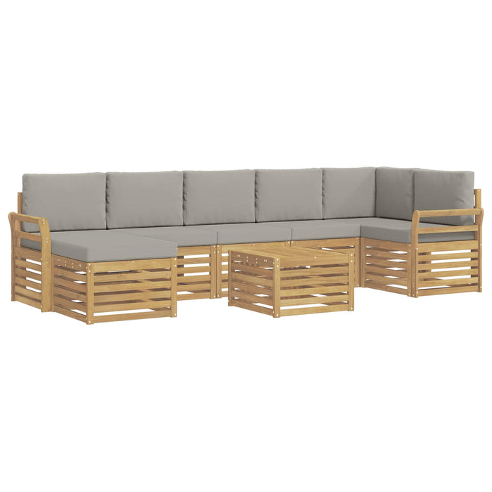 Set de canapele de exterior 8 pcs Alb și gri deschis WALTI