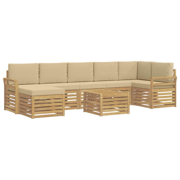 Set de canapele de exterior 8 pcs Alb și Bej 59 x 59 x 37 cm - WALTI WALTI