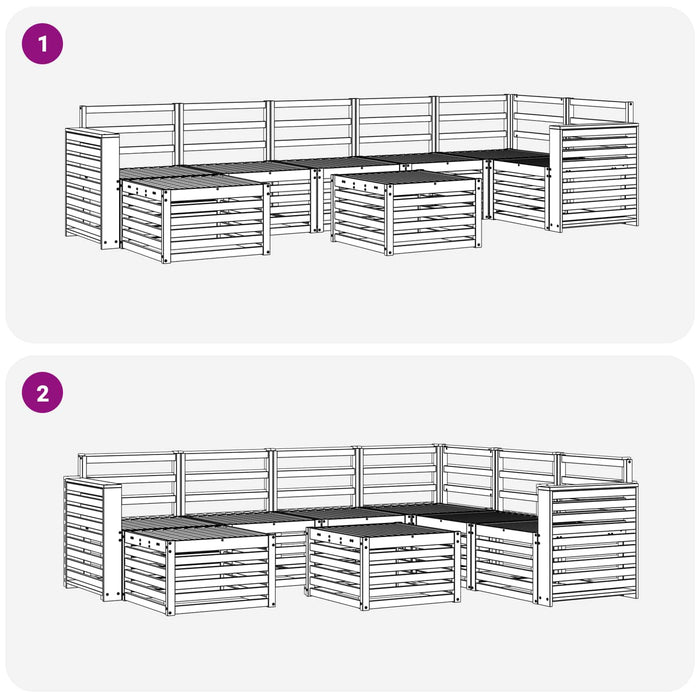 Set de canapele de exterior 8 pcs Alb 59 x 59 x 37 cm WALTI