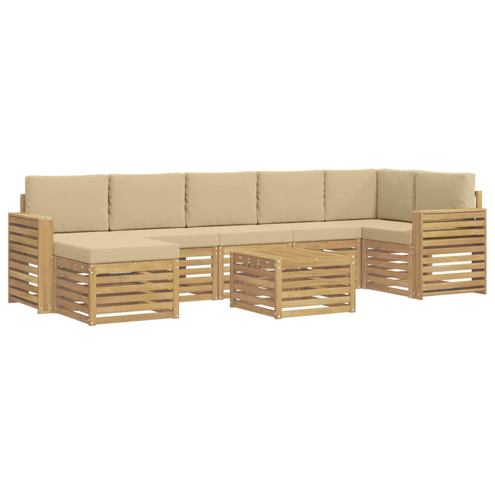 Set de canapele de exterior 8 pcs Alb și Bej 59 x 59 x 37 cm - WALTI WALTI