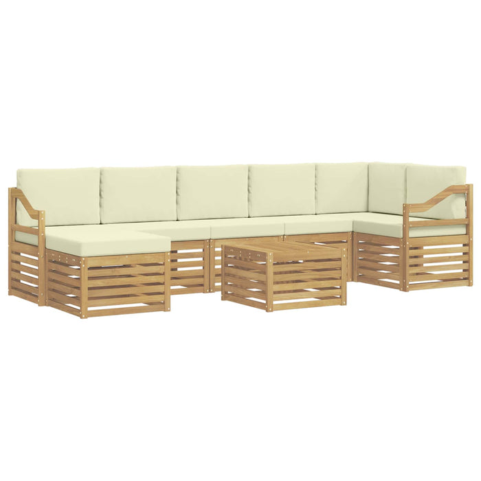Set de canapele de exterior 8 pcs Alb și crem 59 x 59 x 37 cm WALTI