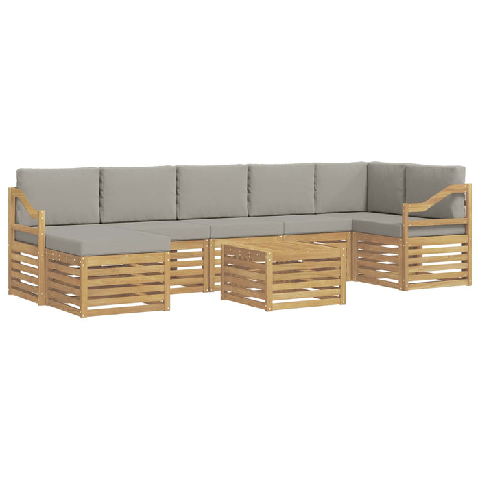 Set de canapele de exterior 8 pcs Alb și gri deschis WALTI