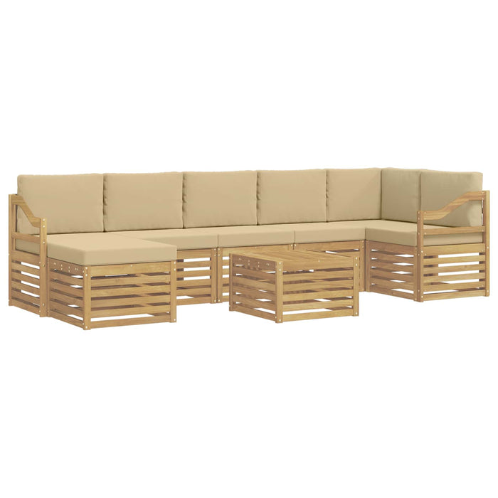 Set de canapele de exterior 8 pcs Alb și Bej 59 x 59 x 37 cm WALTI