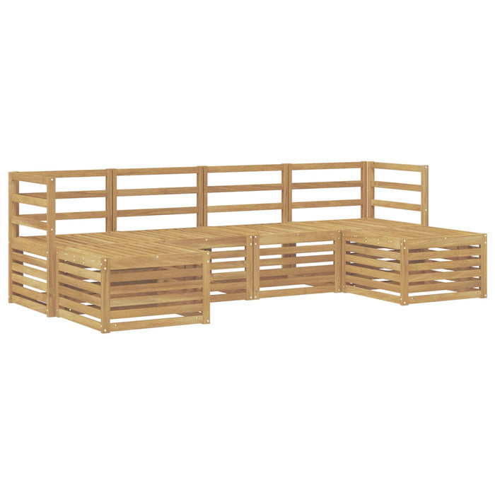 Seturi de canapele 6 pcs Alb Lemn Solid de Acacia WALTI