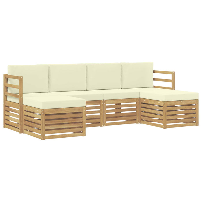 Set de canapele de exterior 6 pcs Alb și crem WALTI