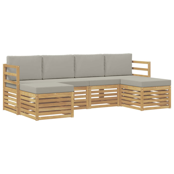 Seturi de canapele 6 pcs Alb și gri deschis 245 x 122,5 x 73 cm WALTI