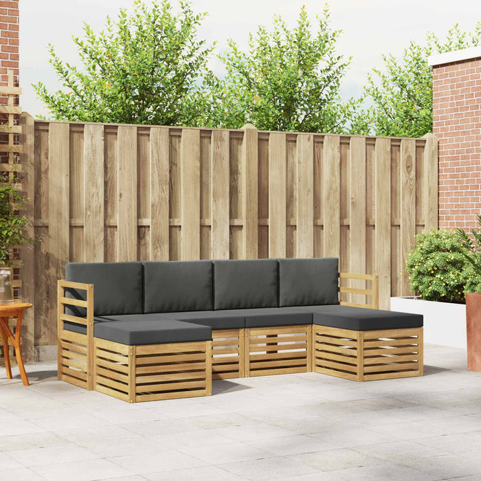 Seturi de canapele 6 pcs Alb și antracit 245 x 122,5 x 73 cm WALTI