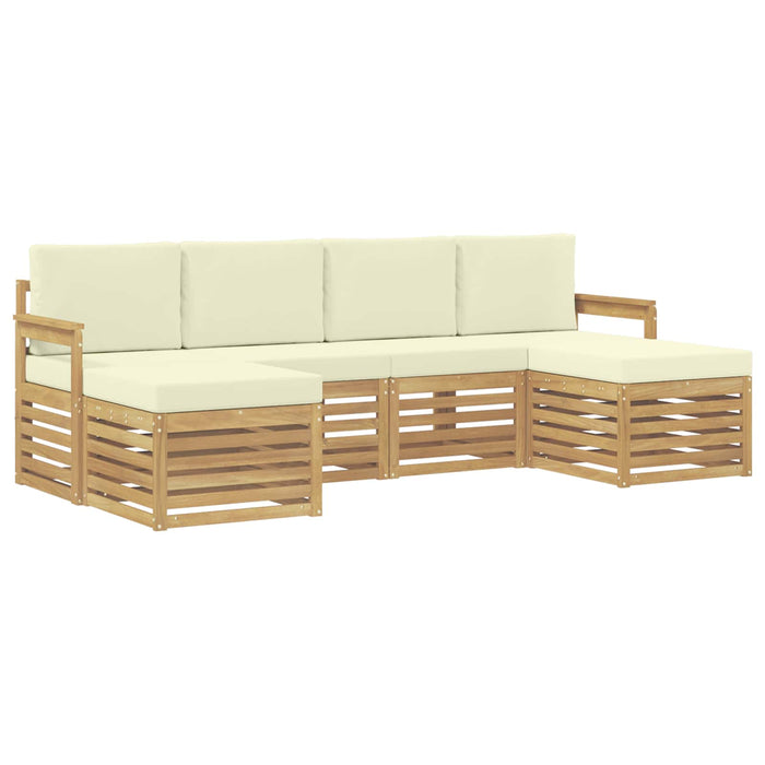 Set de canapele de exterior 6 pcs Alb și crem WALTI