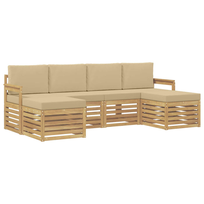 Set de canapele de exterior 5 pcs Alb și Bej WALTI