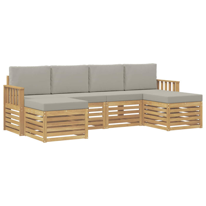 Set de canapele de exterior 5 pcs Alb și gri deschis WALTI