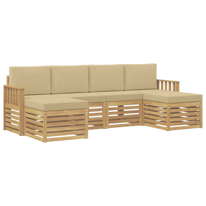 Set de canapele de exterior 5 pcs Alb și Bej WALTI