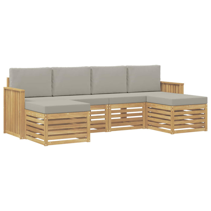 Set de canapele de exterior 6 pcs Alb și gri deschis WALTI
