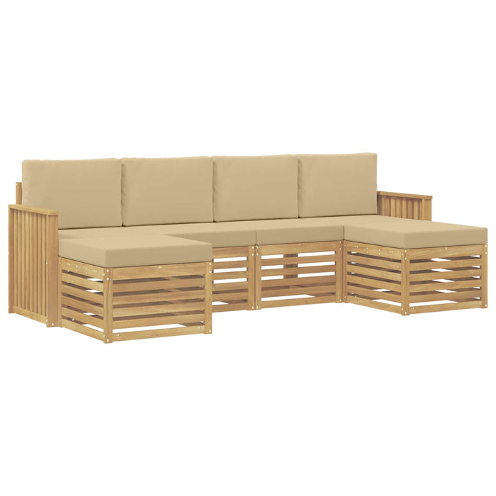Set de canapele de exterior 6 pcs Alb și Bej - WALTI WALTI