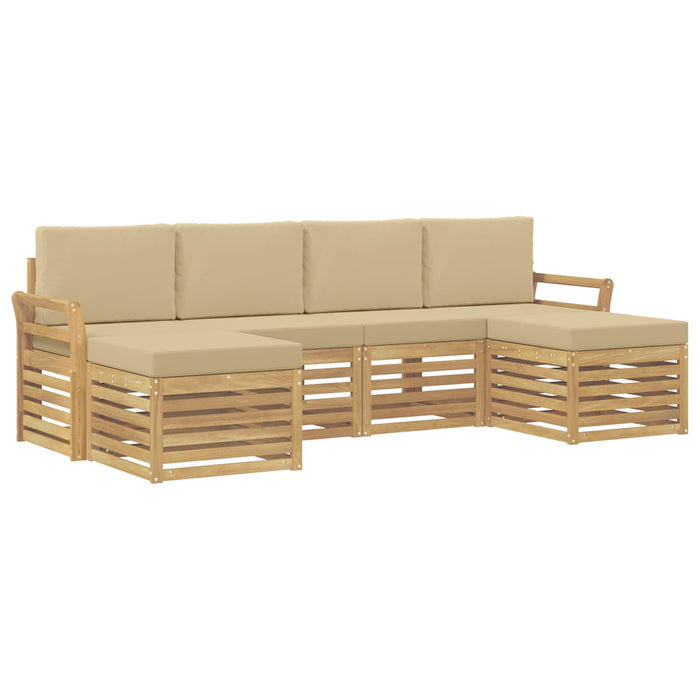 Set de canapele de exterior 6 pcs Alb și Bej - WALTI WALTI