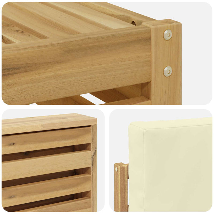 Set de canapele de exterior 6 pcs Alb și crem WALTI