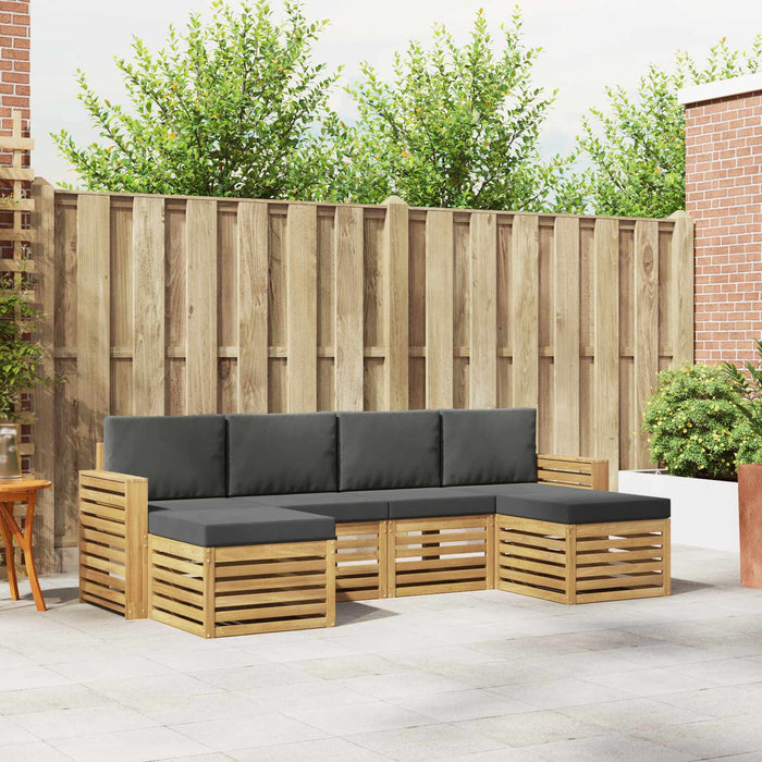 Set de canapele de exterior 6 pcs Alb și antracit WALTI