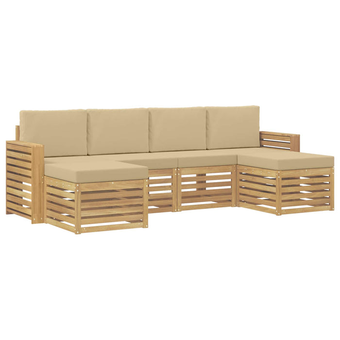 Set de canapele de exterior 6 pcs Alb și Bej - WALTI WALTI