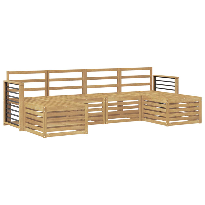Seturi de canapele 6 pcs Alb Lemn Solid de Acacia WALTI
