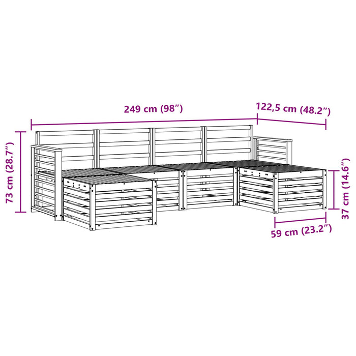 Seturi de canapele 6 pcs Alb Lemn Solid de Acacia WALTI