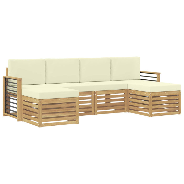 Set de canapele de exterior 6 pcs Alb și crem WALTI