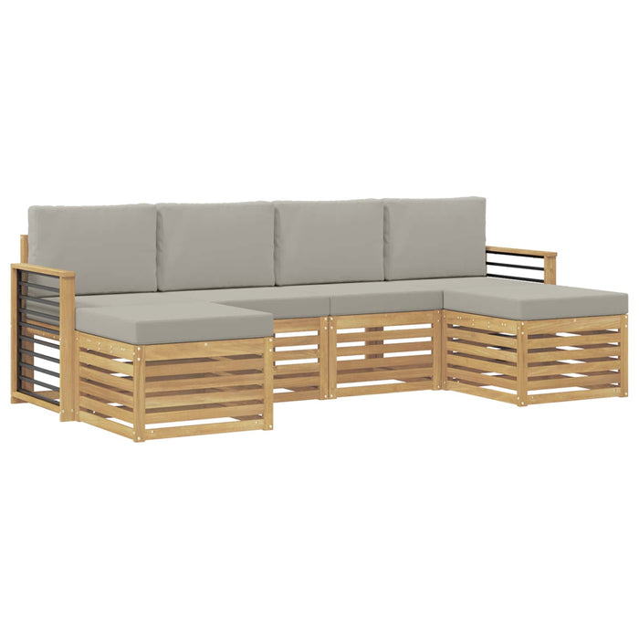 Seturi de canapele 6 pcs Alb și gri deschis 249 x 122,5 x 73 cm WALTI
