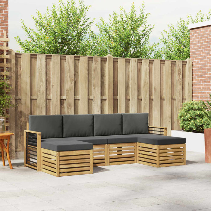 Seturi de canapele 6 pcs Alb și antracit 249 x 122,5 x 73 cm WALTI