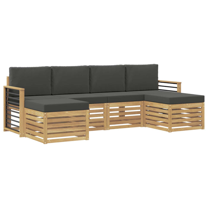 Seturi de canapele 6 pcs Alb și antracit 249 x 122,5 x 73 cm WALTI