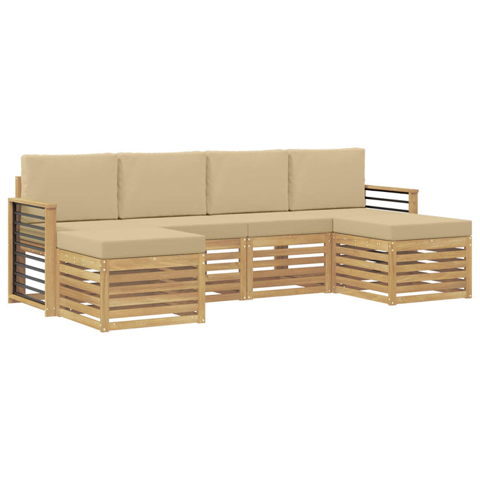 Seturi de canapele cu pernă 6 pcs Alb și Bej Poliester WALTI