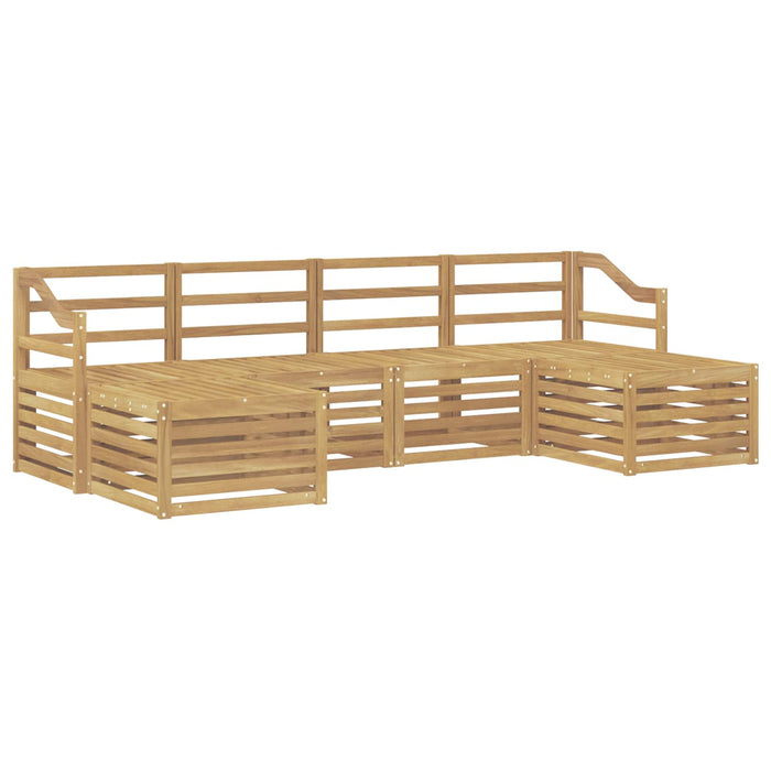 Seturi de canapele 6 pcs Alb Lemn Solid de Acacia WALTI