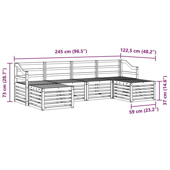 Seturi de canapele 6 pcs Alb Lemn Solid de Acacia WALTI