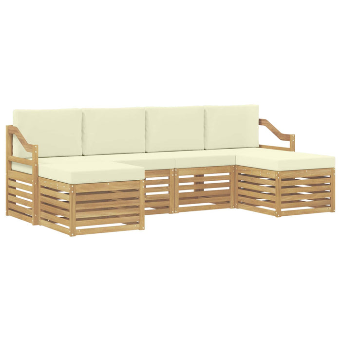Set de canapele de exterior 6 pcs Alb și crem WALTI