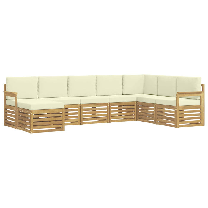 Set de canapele de exterior 8 pcs Alb și crem WALTI