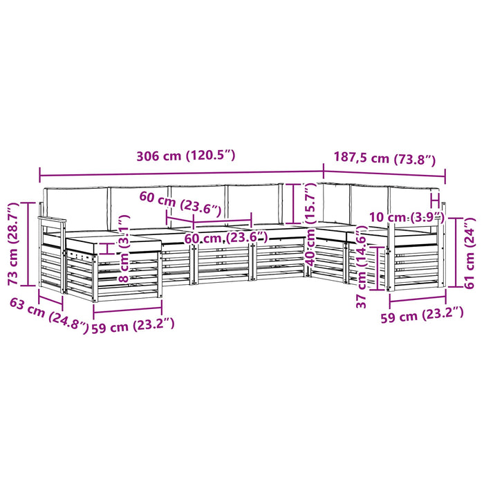 Set de canapele de exterior 6 pcs Alb și Bej WALTI