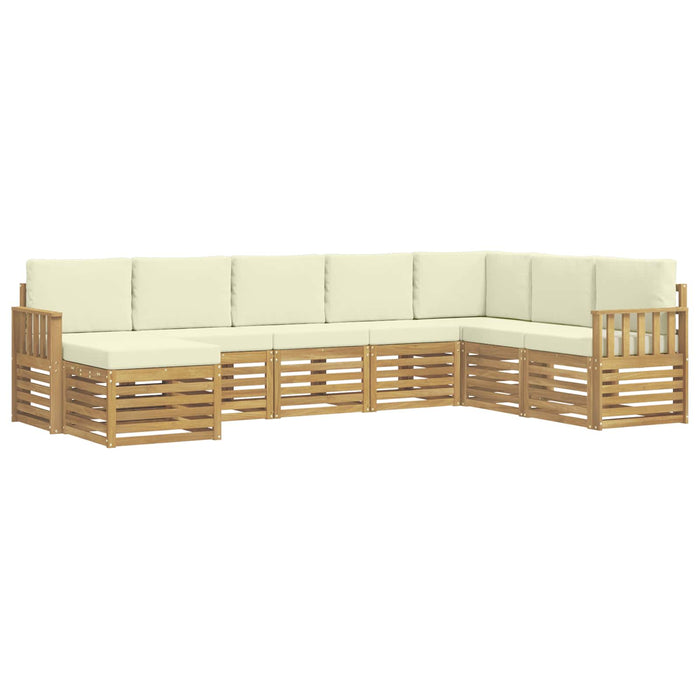 Set de canapele de exterior 8 pcs Alb și crem WALTI