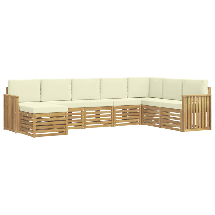 Set de canapele de exterior 8 pcs Alb și crem WALTI