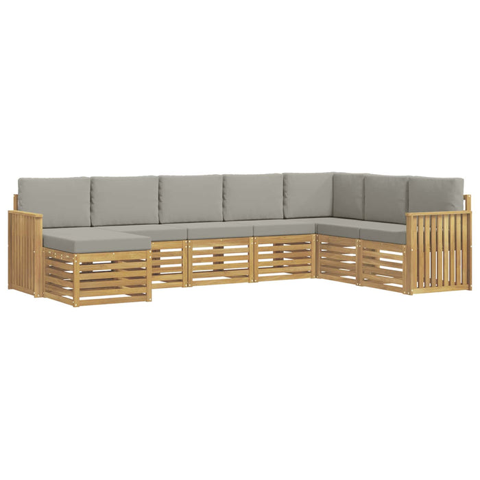 Set de canapele de exterior 8 pcs Alb și gri deschis WALTI