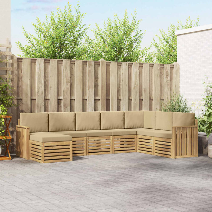 Set de canapele de exterior 8 pcs Alb și Bej - WALTI WALTI