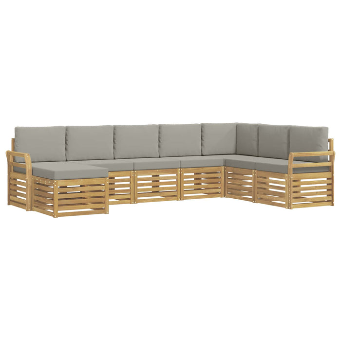 Set de canapele de exterior 8 pcs Alb și gri deschis WALTI