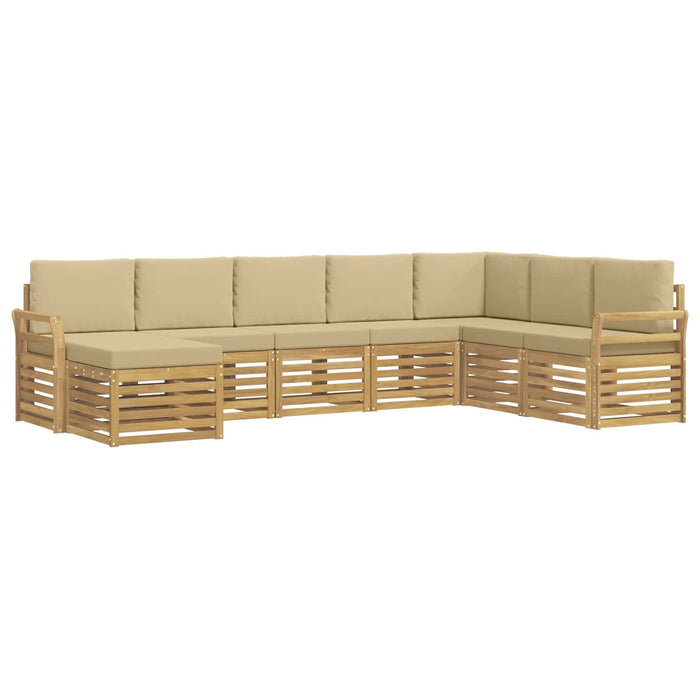 Set de canapele de exterior 8 pcs Alb și Bej 308 x 190 x 73 cm - WALTI WALTI