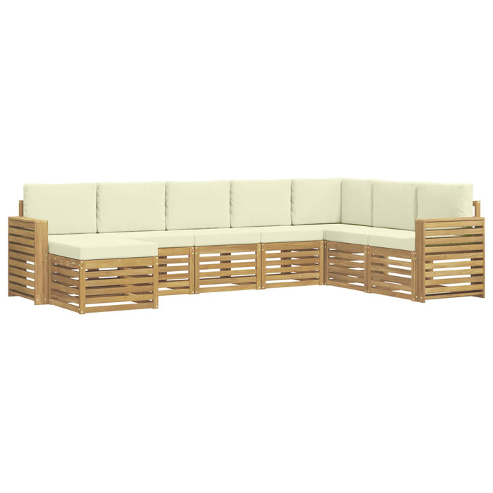 Set de canapele de exterior 8 pcs Alb și crem WALTI