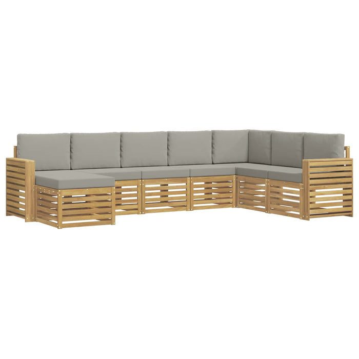 Set de canapele de exterior 8 pcs Alb și gri deschis WALTI