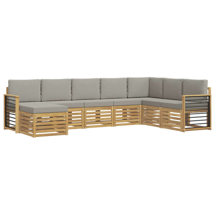 Set de canapele de exterior 8 pcs Alb și gri deschis WALTI