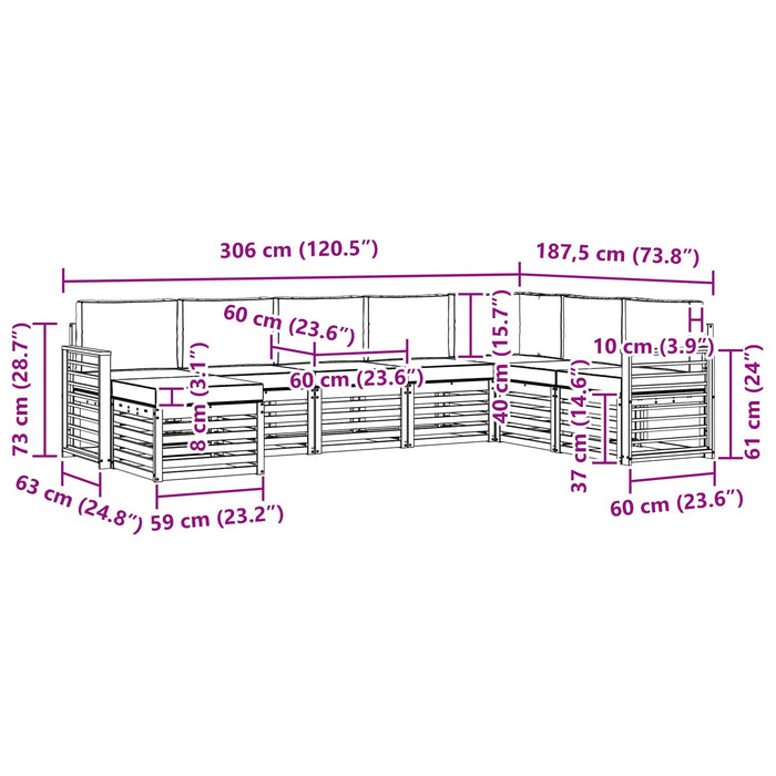 Set de canapele de exterior 8 pcs Alb și antracit WALTI