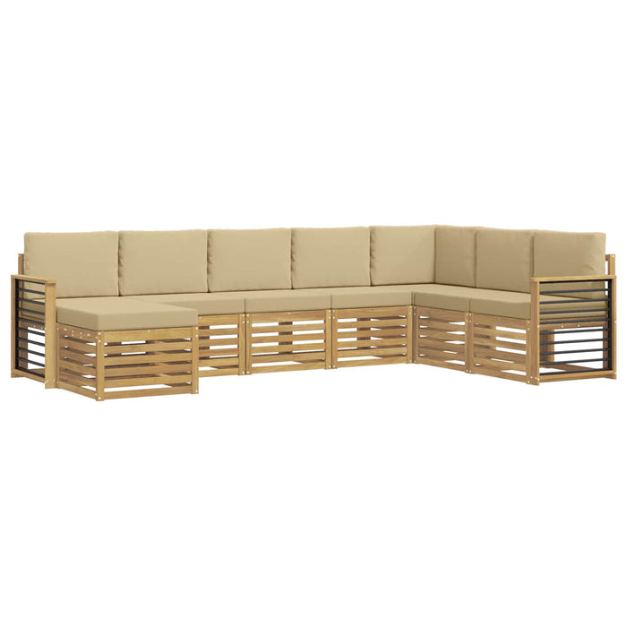 Set de canapele de exterior 8 pcs Alb și Bej WALTI