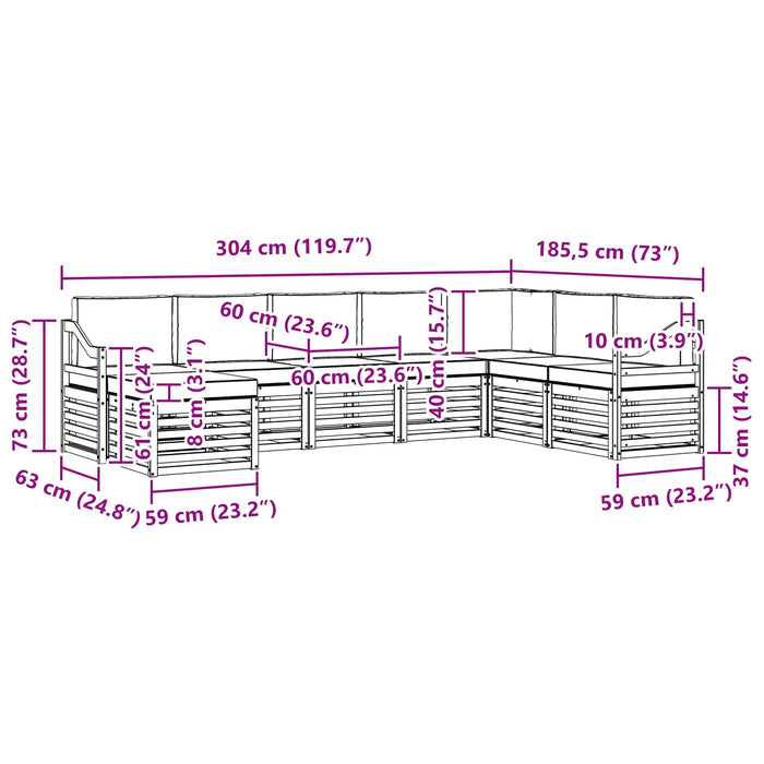 Set de canapele de exterior 8 pcs Alb și antracit WALTI