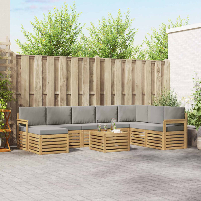 Set de canapele de exterior 7 pcs Alb și gri deschis WALTI