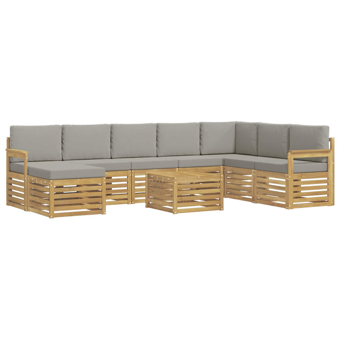 Set de canapele de exterior 7 pcs Alb și gri deschis WALTI