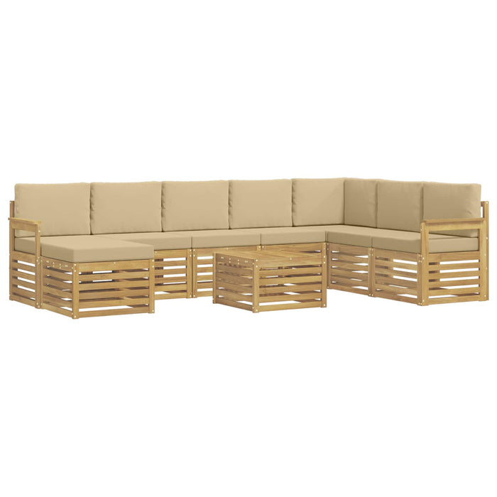 Set de canapele de exterior 7 pcs Alb și Bej 59 x 59 x 37 cm WALTI
