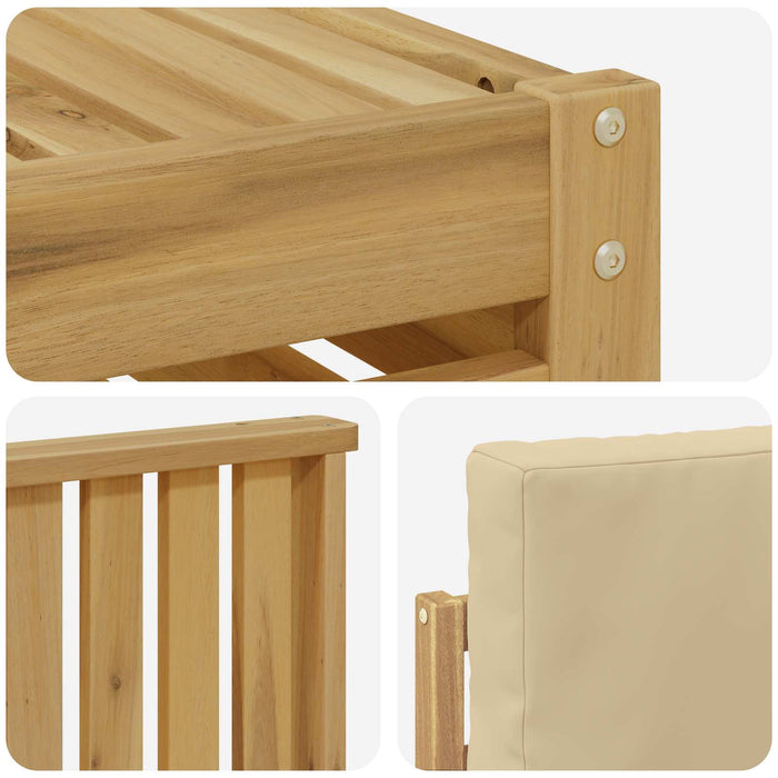 Set de canapele de exterior 7 pcs Alb și Bej 59 x 59 x 37 cm WALTI
